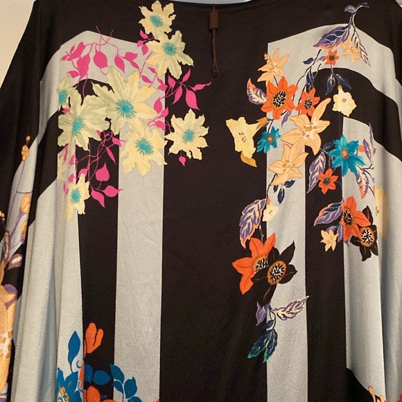 Etro Silk Elastane Stunning Print Fringe Hem Poncho New With Tags Made in Italy - Picture 8 of 16